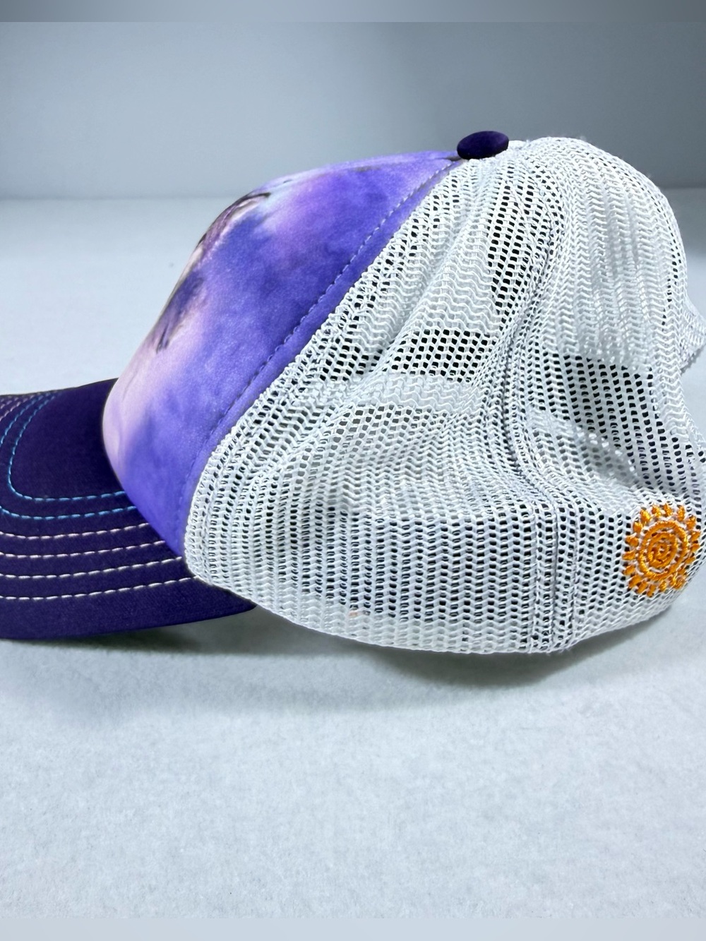 Y2K Wolf Graphic Purple Tucker Mesh Snapback The Mountain - Picture 8 of 10